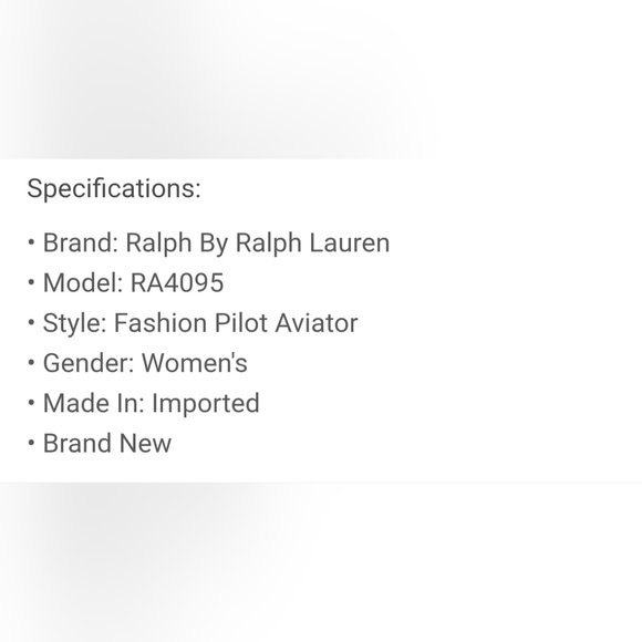 RALPH FOR RALPH AVIATOR RALPH LAUREN  PILOT SUNGLASSES RA4095 - Picture 3 of 9